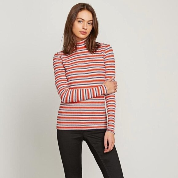 🦋 VOLCOM Stripe Colorful Turtleneck Sweater XS Multicolor - Picture 3 of 8